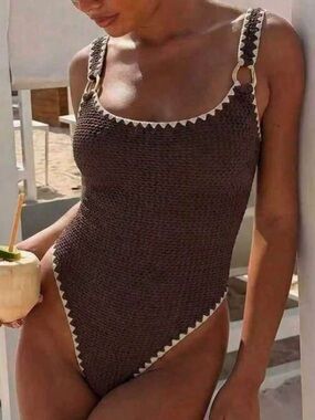 NWOT One-Piece Swimsuit in Chocolate Brown